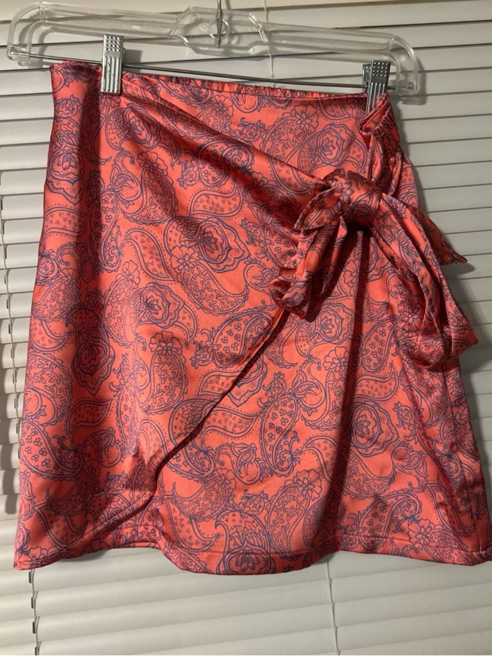 Sincerely Jules Coral Orange Paisley Wrap Skirt